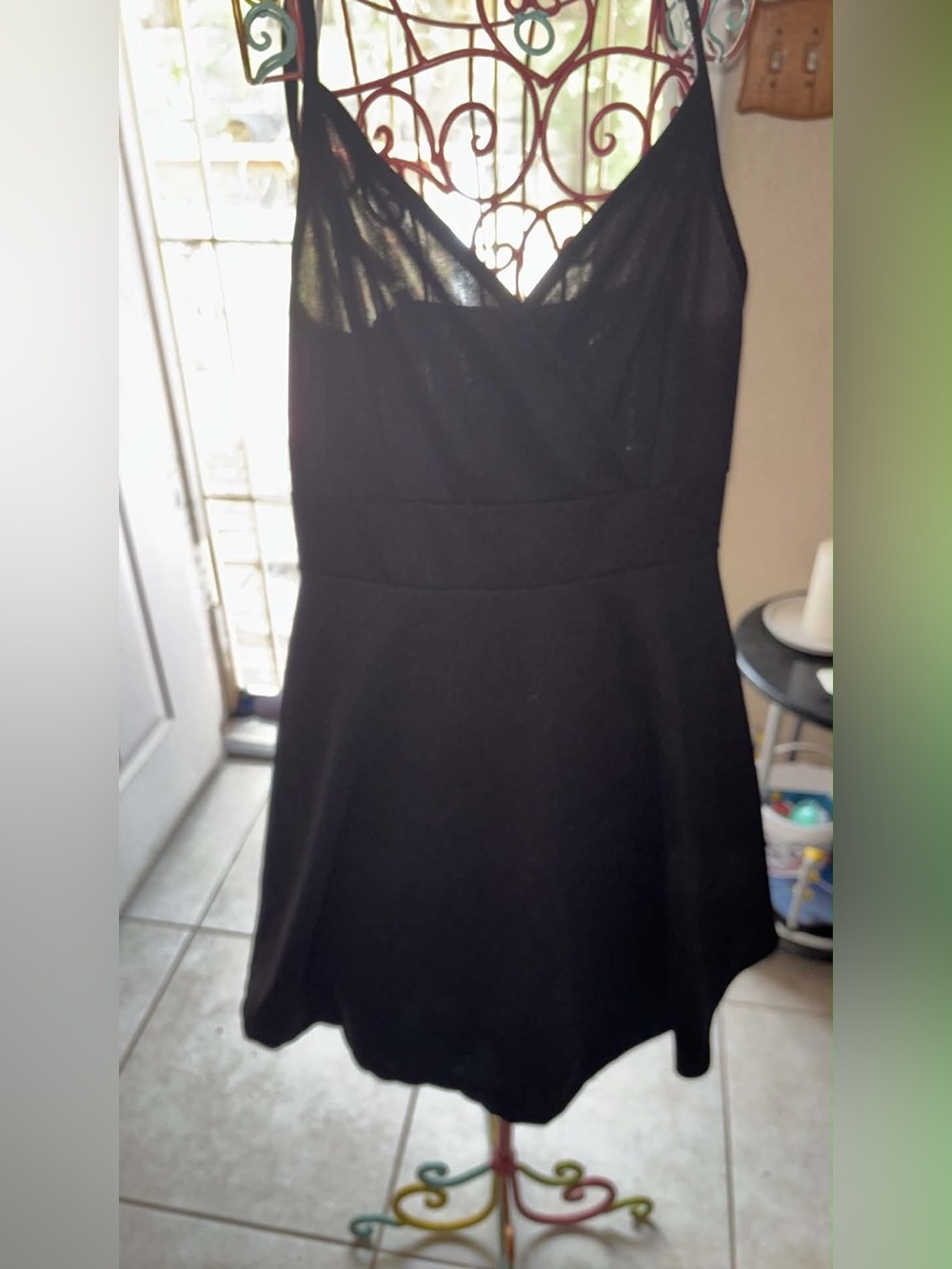 Classic Black V-Neck A-Line Dress